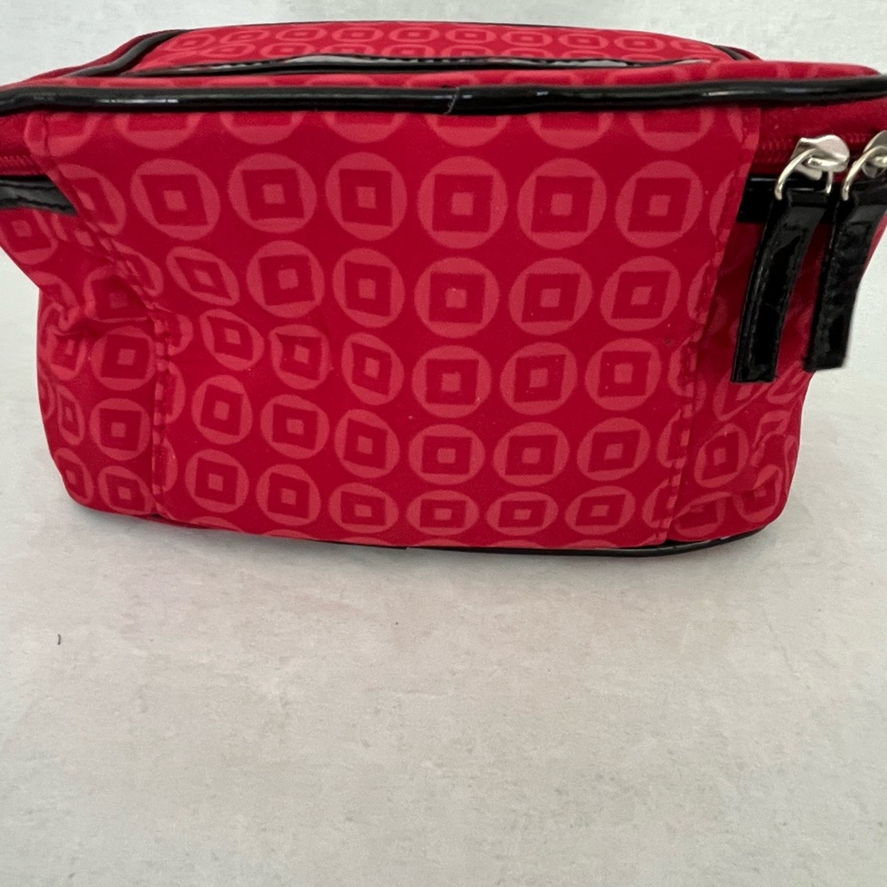 Lancome Red and Black Cosmetic Bag Set with Geometric Design - Picture 2 of 9